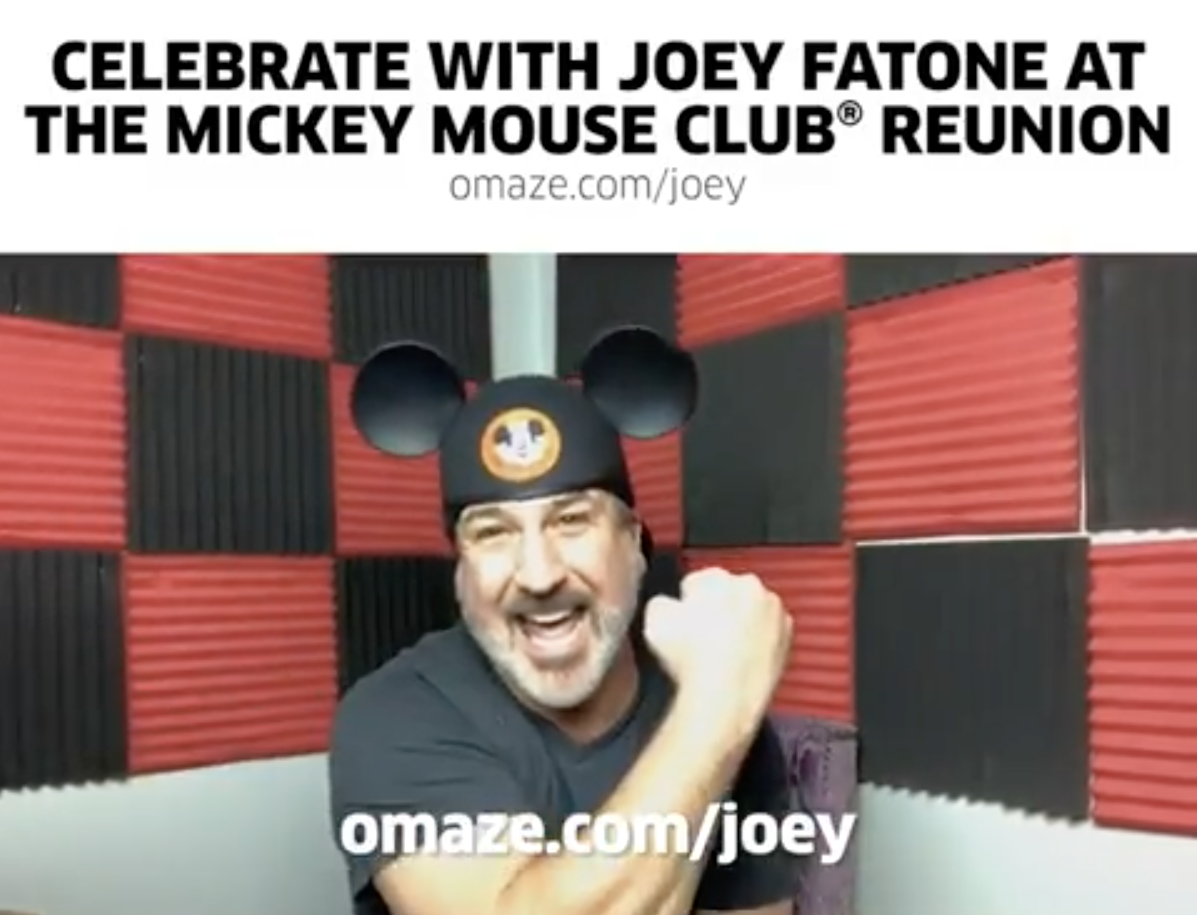 Article: Win A Chance To Enjoy A Magical Mouseketeer Weekend With Joey Fatone At The Mickey Mouse Club 30th Reunion – Donate Now To The Omaze Campaign!